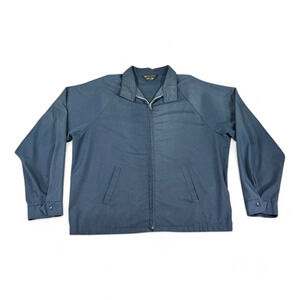 Vintage JC Penney Jacket Adult EXTRA LARGE Blue Windbreaker Lightweight Zip 80s